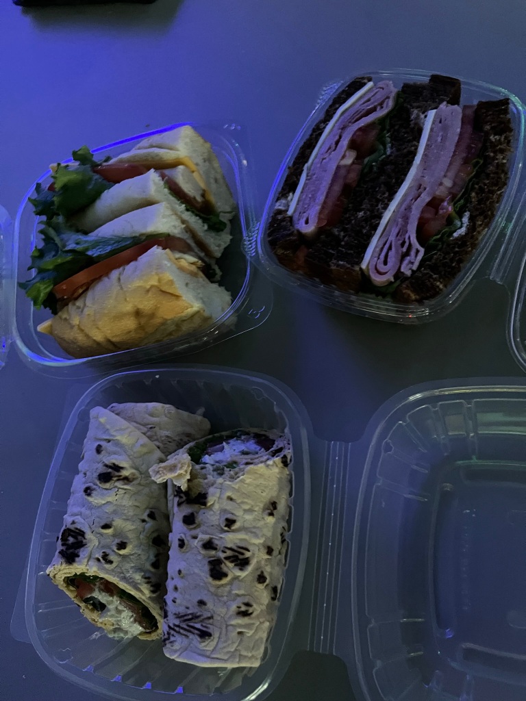 Cold sandwich and wraps for lunch